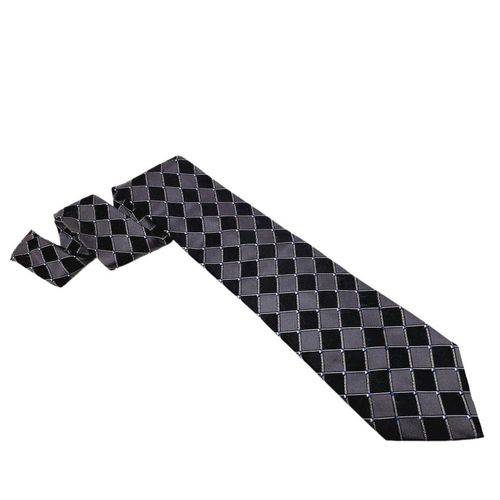Calvin Klein Black & Gray‎ Diamond Necktie - 100% Silk